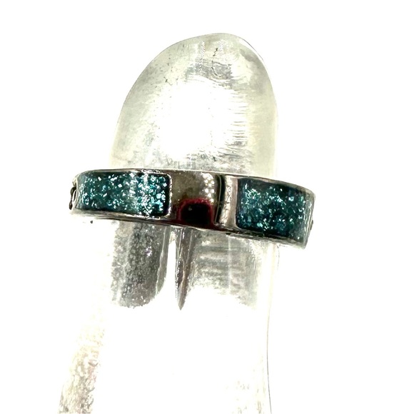 MCL Matthew Campbell Laurenza Ring Pearl Sapphire Enamel Black Rhodium Silver 7 - Picture 5 of 13